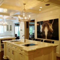 custom kitchen with elegant picture of horse face