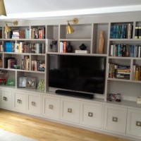 custom Living Room TV Console Built In Cabinets