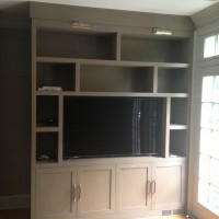 dark grey Built In Cabinets in family room