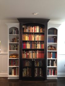 custom black and white bookshelf