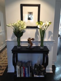 Raised Panel Wainscoting in the foyer of a home