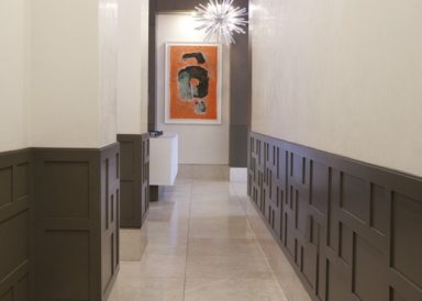 Soho entryway Design Wainscoting