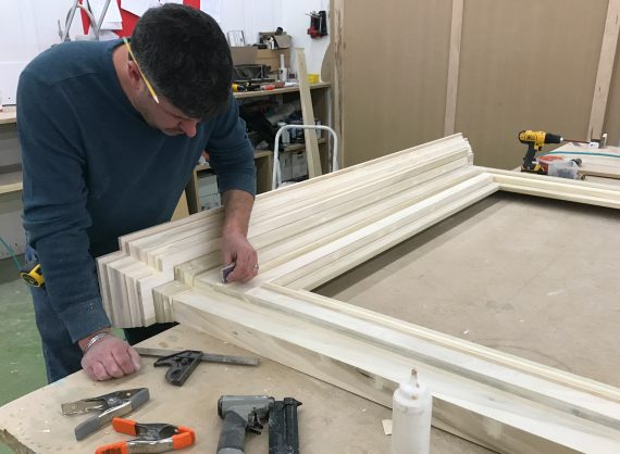 finishing a fireplace mantel