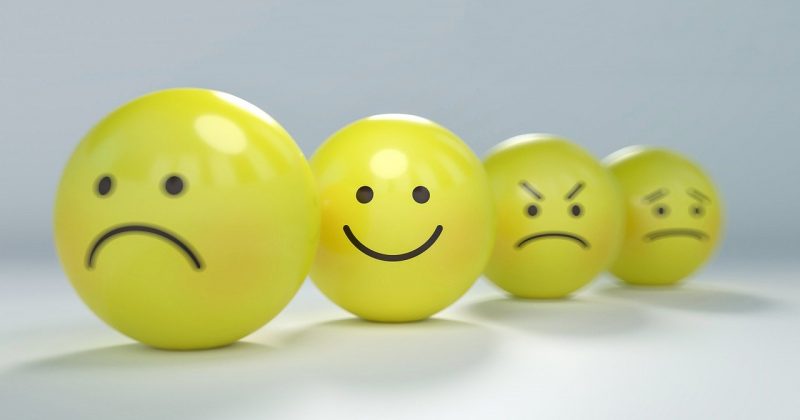 yellow emoji balls with smiley face - interior design for mood concept image
